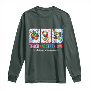 Autism Acceptance Support Long Sleeve Shirt Teach Accept Love