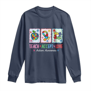 Autism Acceptance Support Long Sleeve Shirt Teach Accept Love