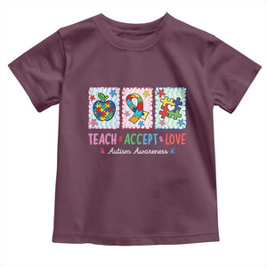 Autism Acceptance Support Toddler T Shirt Teach Accept Love