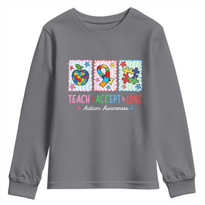 Autism Acceptance Support Youth Sweatshirt Teach Accept Love