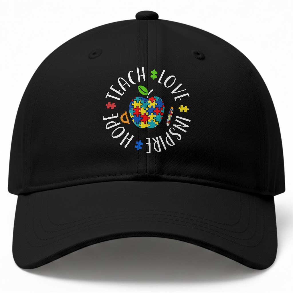 Autism Acceptance Teacher Baseball Cap Teach Love Hope Inspire