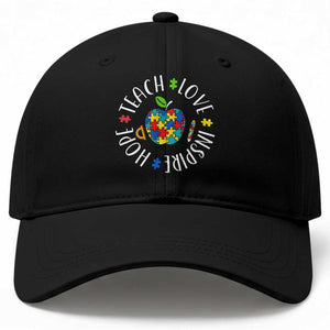 Autism Acceptance Teacher Baseball Cap Teach Love Hope Inspire