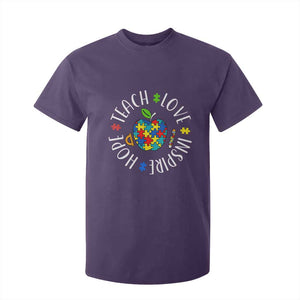 Autism Acceptance Teacher T Shirt For Kid Teach Love Hope Inspire