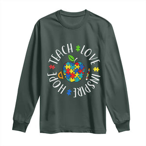 Autism Acceptance Teacher Long Sleeve Shirt Teach Love Hope Inspire