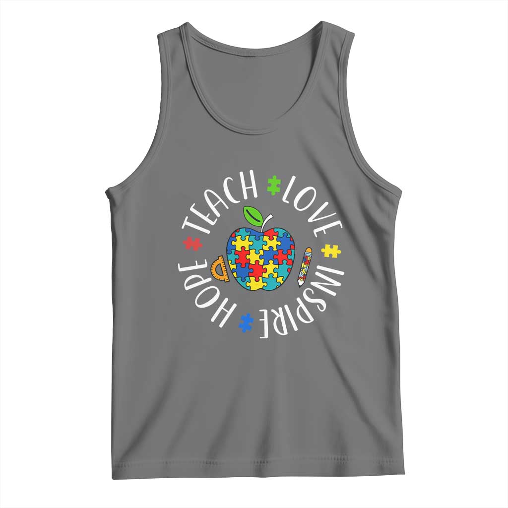 Autism Acceptance Teacher Tank Top Teach Love Hope Inspire