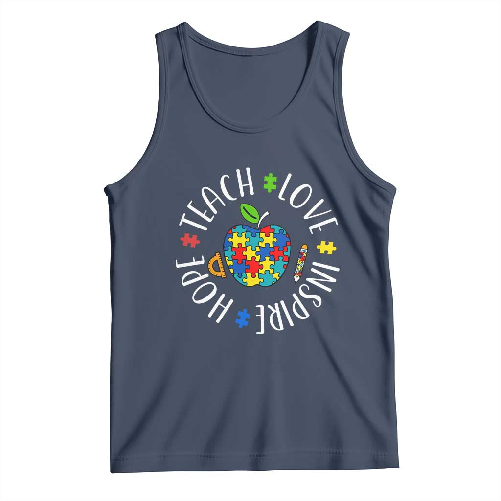 Autism Acceptance Teacher Tank Top Teach Love Hope Inspire