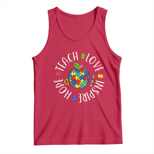 Autism Acceptance Teacher Tank Top Teach Love Hope Inspire