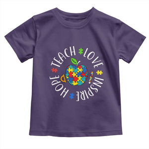 Autism Acceptance Teacher Toddler T Shirt Teach Love Hope Inspire