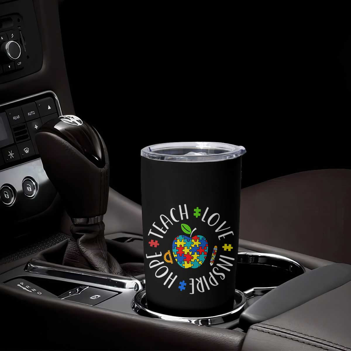 Autism Acceptance Teacher Tumbler Cup Teach Love Hope Inspire