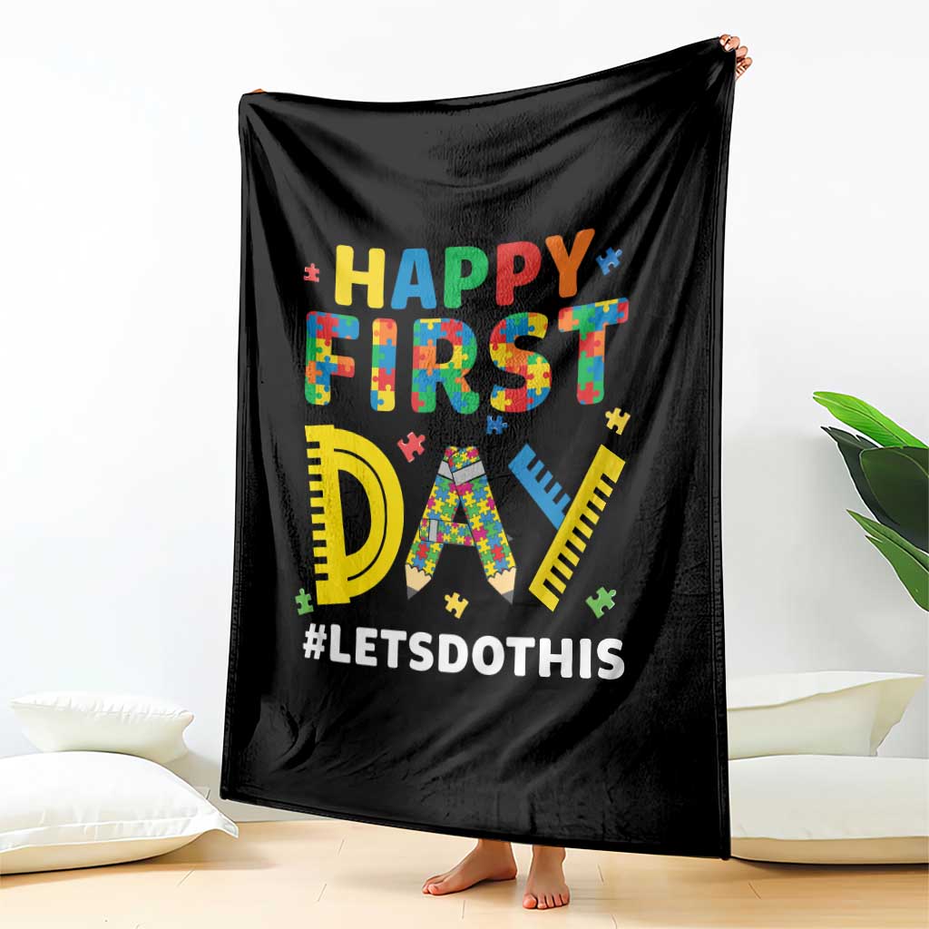 Autism Acceptance Back To School Educator Throw Blanket Happy First Day