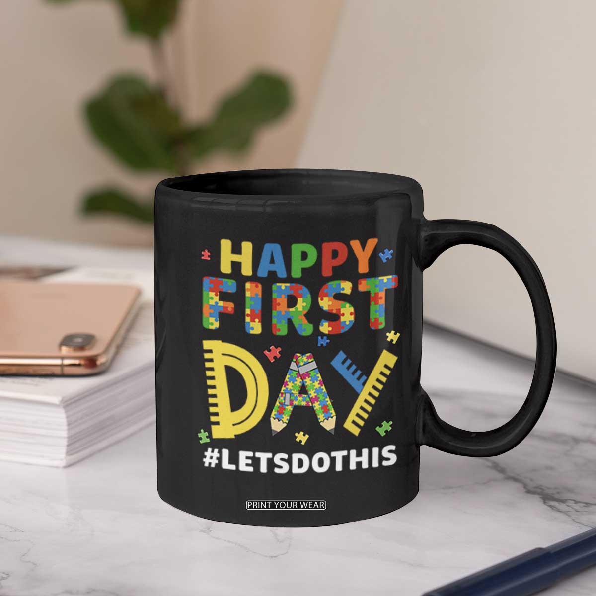 Autism Acceptance Back To School Educator Coffee Mug Happy First Day