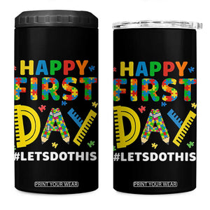 Autism Acceptance Back To School Educator 4 in 1 Can Cooler Tumbler Happy First Day