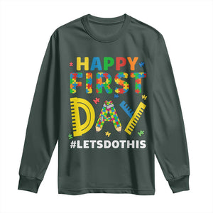 Autism Acceptance Back To School Educator Long Sleeve Shirt Happy First Day