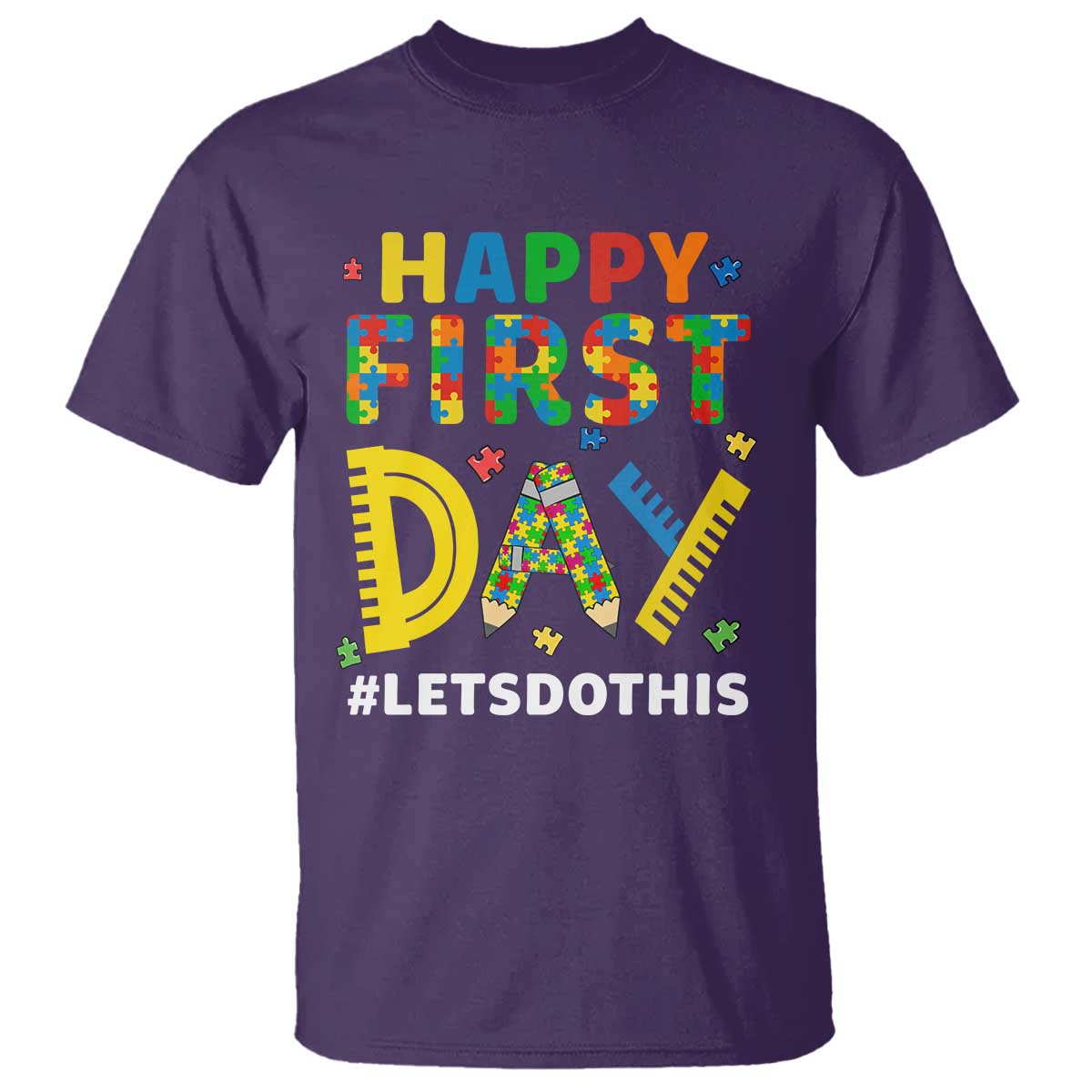 Autism Acceptance Back To School Educator T Shirt Happy First Day