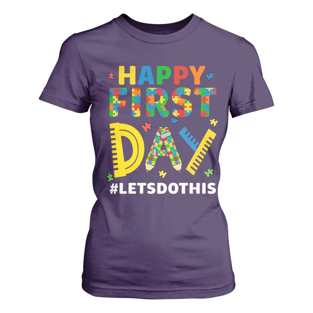 Autism Acceptance Back To School Educator T Shirt For Women Happy First Day