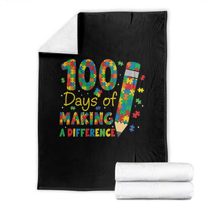 Proud Autism Teacher 100 Days Of School Throw Blanket Making A Difference