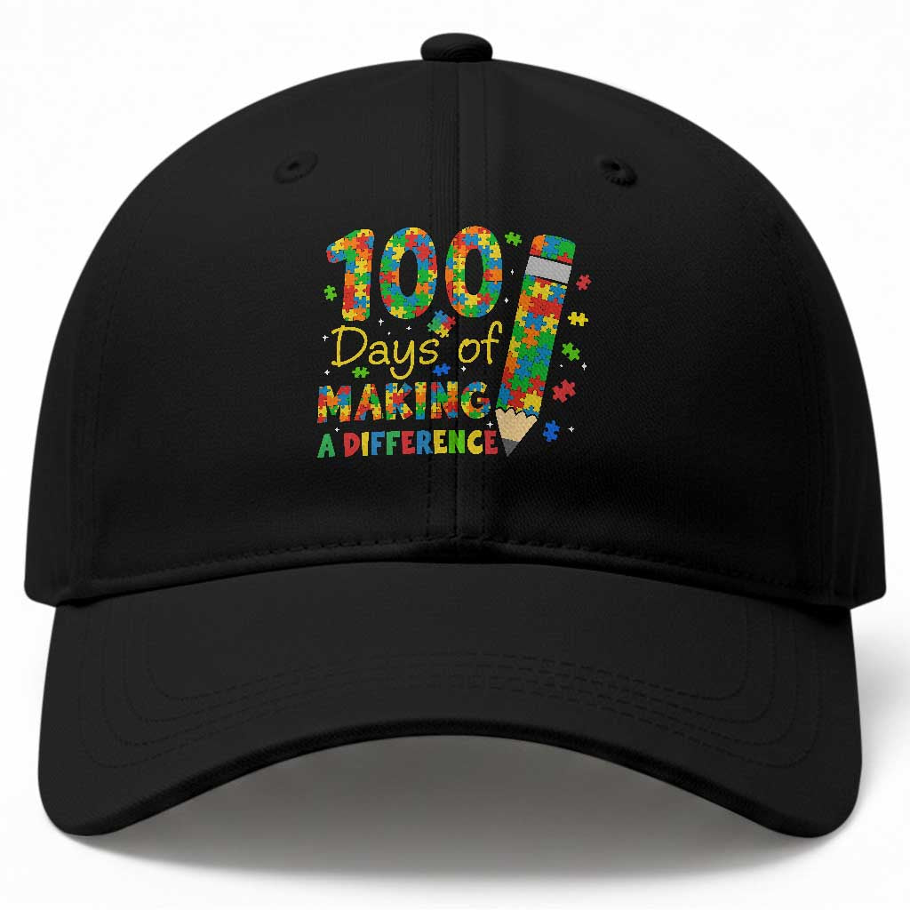 Proud Autism Teacher 100 Days Of School Baseball Cap Making A Difference