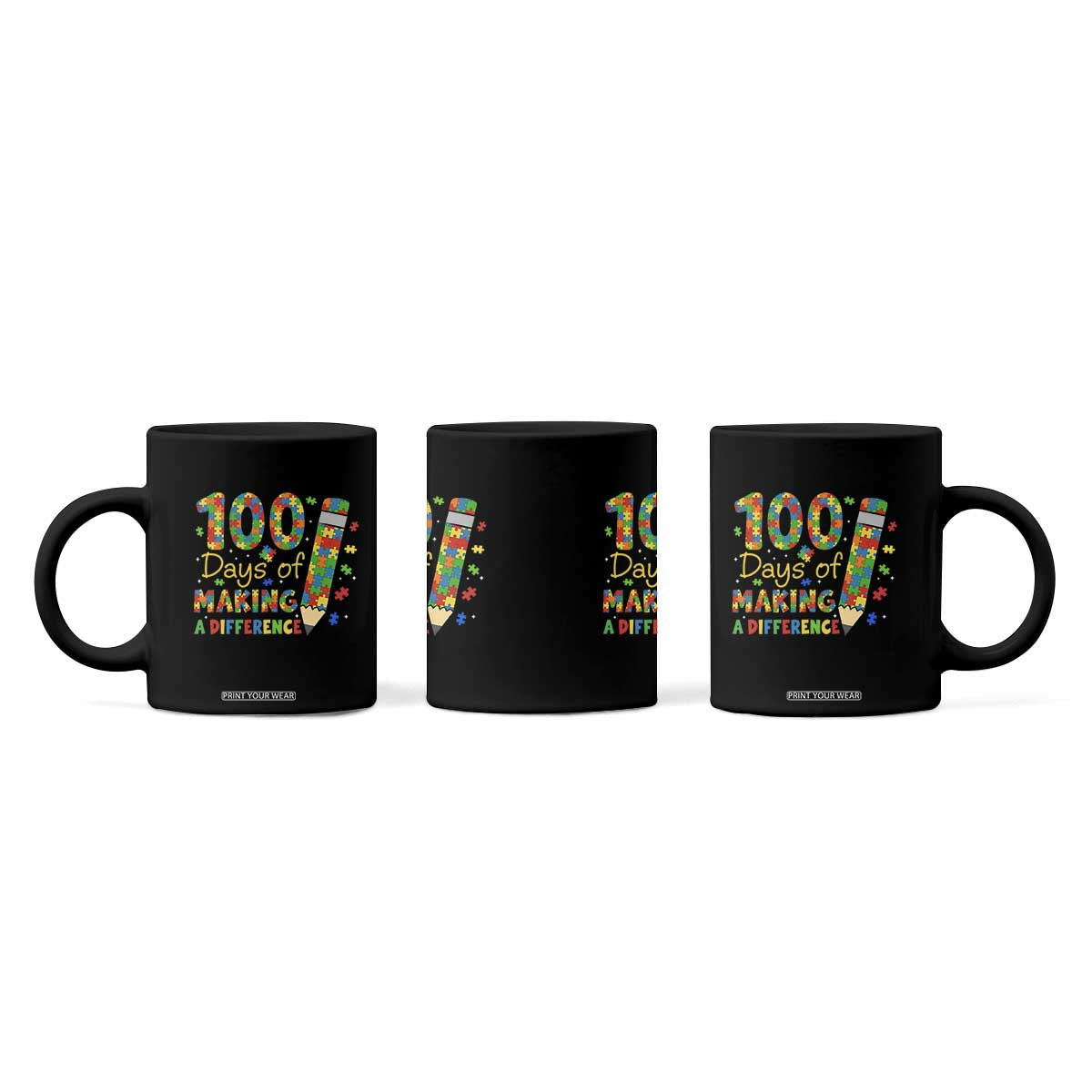 Proud Autism Teacher 100 Days Of School Coffee Mug Making A Difference