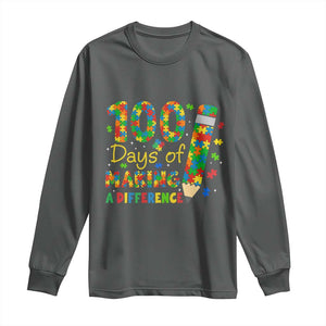 Proud Autism Teacher 100 Days Of School Long Sleeve Shirt Making A Difference