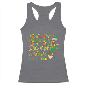 Proud Autism Teacher 100 Days Of School Racerback Tank Top Making A Difference