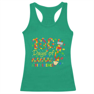 Proud Autism Teacher 100 Days Of School Racerback Tank Top Making A Difference