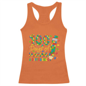Proud Autism Teacher 100 Days Of School Racerback Tank Top Making A Difference