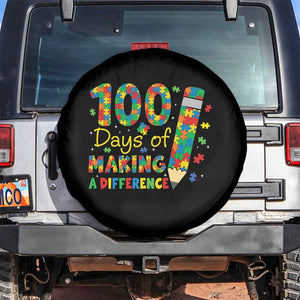 Proud Autism Teacher 100 Days Of School Spare Tire Cover Making A Difference