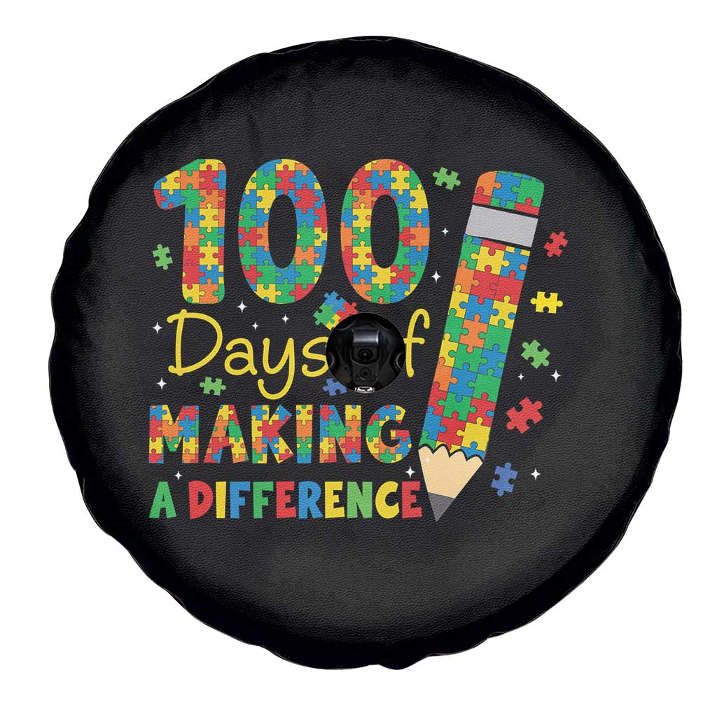 Proud Autism Teacher 100 Days Of School Spare Tire Cover Making A Difference