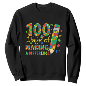 Proud Autism Teacher 100 Days Of School Sweatshirt Making A Difference