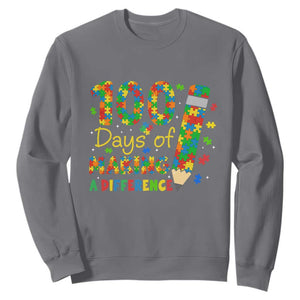 Proud Autism Teacher 100 Days Of School Sweatshirt Making A Difference