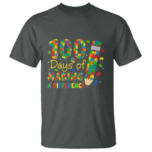 Proud Autism Teacher 100 Days Of School T Shirt Making A Difference