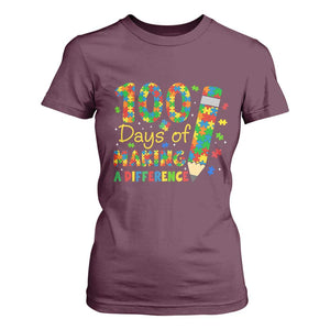Proud Autism Teacher 100 Days Of School T Shirt For Women Making A Difference