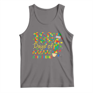 Proud Autism Teacher 100 Days Of School Tank Top Making A Difference