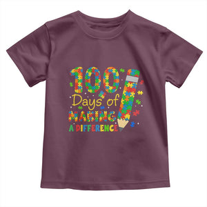 Proud Autism Teacher 100 Days Of School Toddler T Shirt Making A Difference