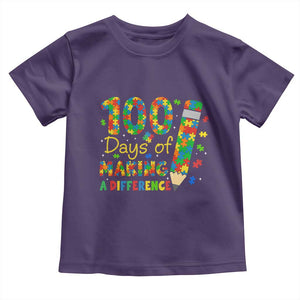 Proud Autism Teacher 100 Days Of School Toddler T Shirt Making A Difference
