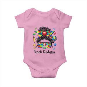 Sped Educator Autism Support Baby Onesie Teach Kindness Messy Bun