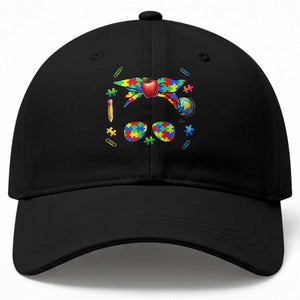 Sped Educator Autism Support Baseball Cap Teach Kindness Messy Bun