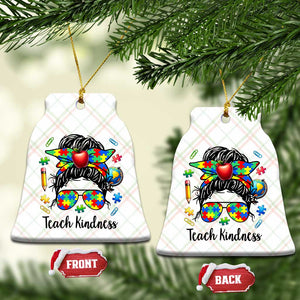 Sped Educator Autism Support Ceramic Ornament Teach Kindness Messy Bun