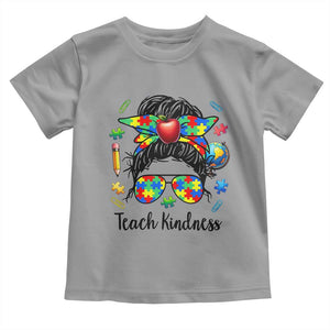 Sped Educator Autism Support Toddler T Shirt Teach Kindness Messy Bun