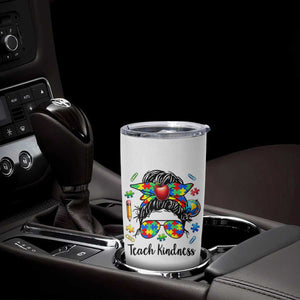 Sped Educator Autism Support Tumbler Cup Teach Kindness Messy Bun