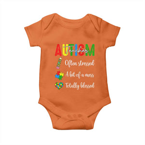 Autism Support Educator Baby Onesie Often Stressed A Bit Of A Mess Totally Blessed