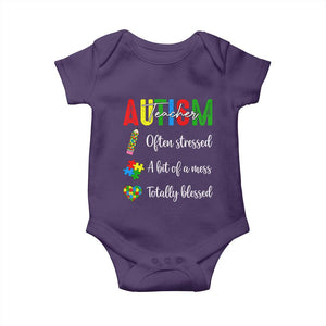 Autism Support Educator Baby Onesie Often Stressed A Bit Of A Mess Totally Blessed