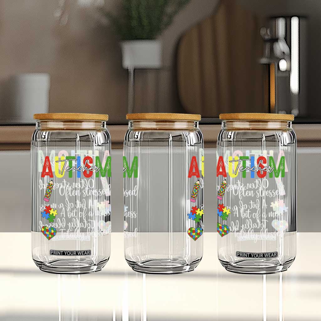Autism Support Educator Glass Can Often Stressed A Bit Of A Mess Totally Blessed