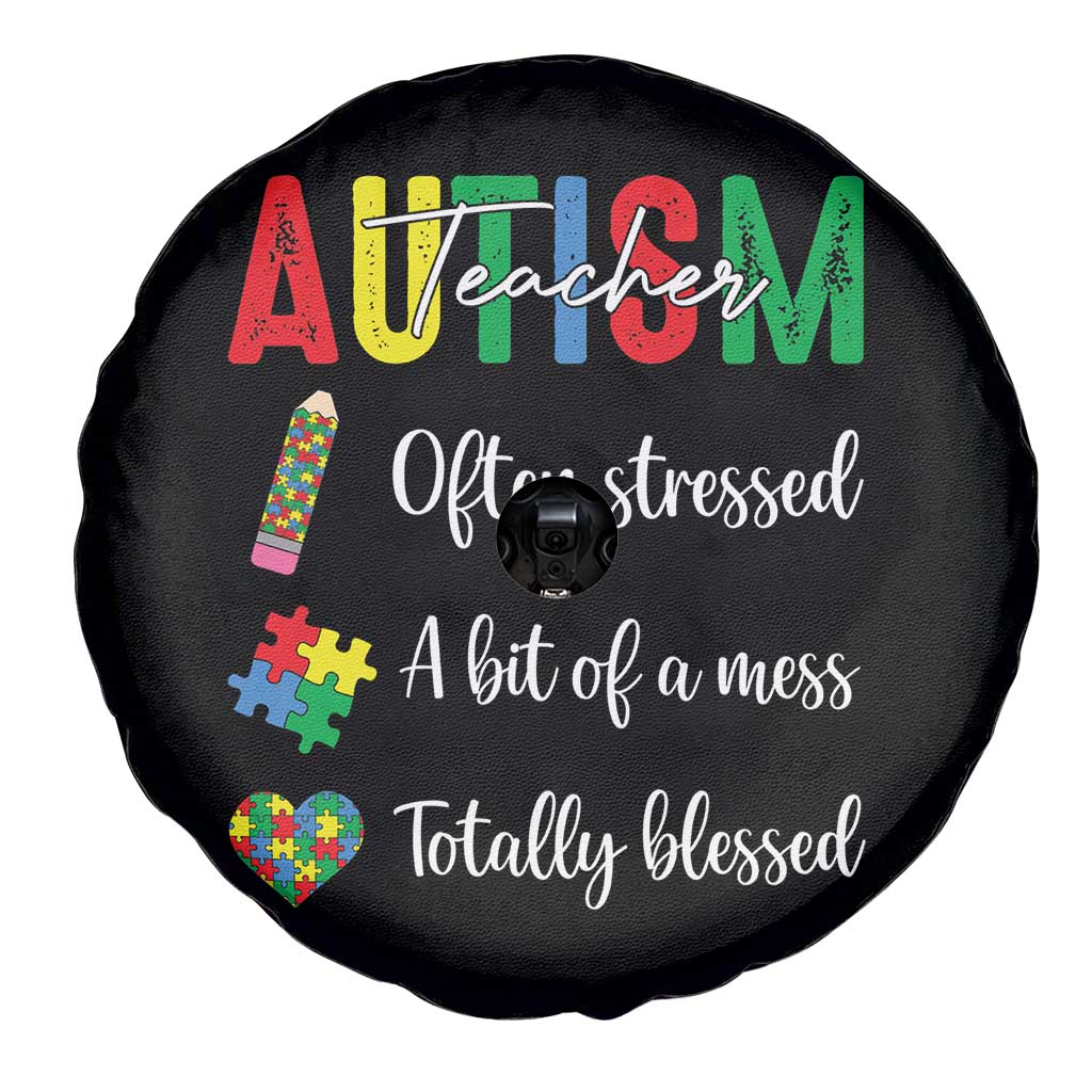 Autism Support Educator Spare Tire Cover Often Stressed A Bit Of A Mess Totally Blessed