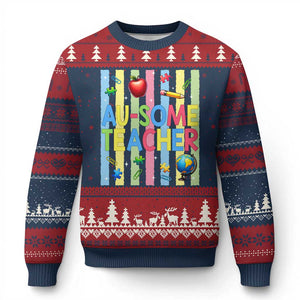 Special Ed Teacher Autism Acceptance Ugly Christmas Sweater Au Some Teacher