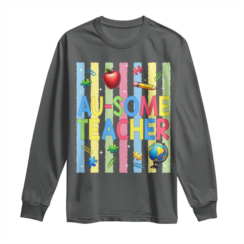 Special Ed Teacher Autism Acceptance Long Sleeve Shirt Au Some Teacher