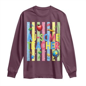 Special Ed Teacher Autism Acceptance Long Sleeve Shirt Au Some Teacher
