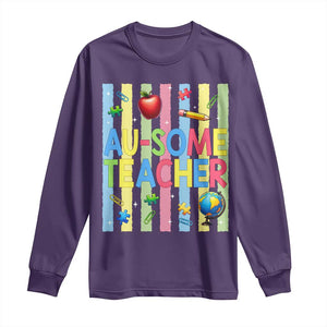 Special Ed Teacher Autism Acceptance Long Sleeve Shirt Au Some Teacher