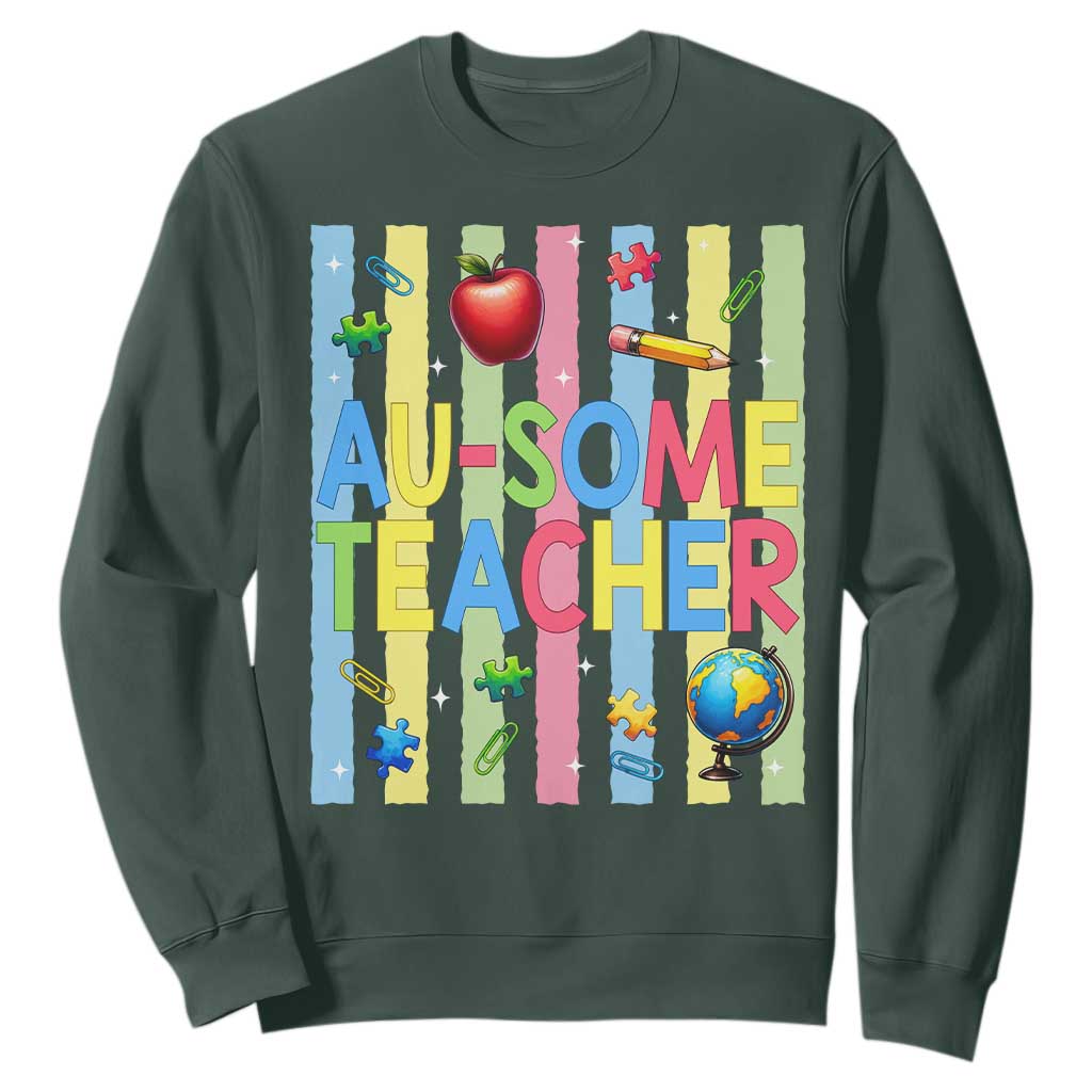 Special Ed Teacher Autism Acceptance Sweatshirt Au Some Teacher