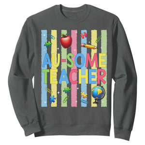 Special Ed Teacher Autism Acceptance Sweatshirt Au Some Teacher